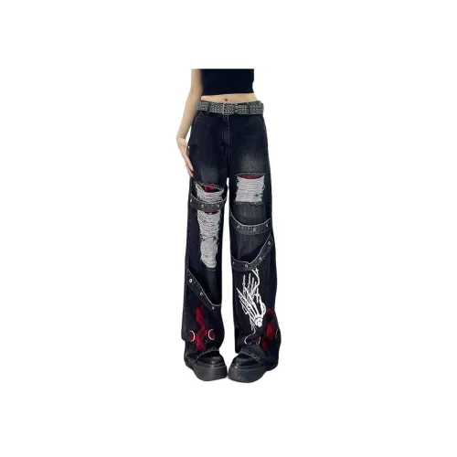 FUSHENG Черный Ремень, High Quality Женские Джинсы