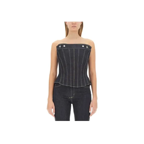 Alexander McQueen Без бретелек Топ Женский Синий