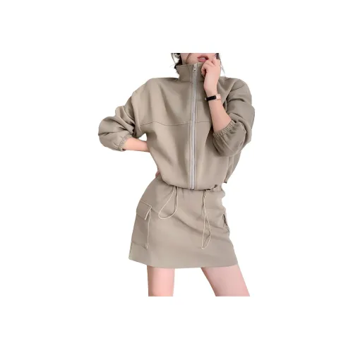 NANING9 Комплект Свитшот Женский Светлый Хаки