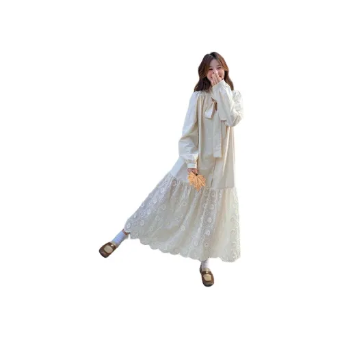 MEXICAN Длинное платье с длинными рукавами женское