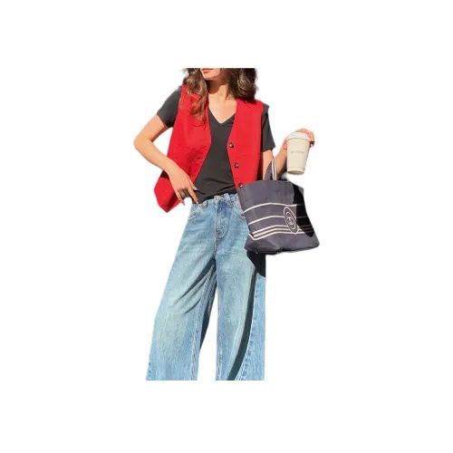 NANING9 Красный Женские Жилеты