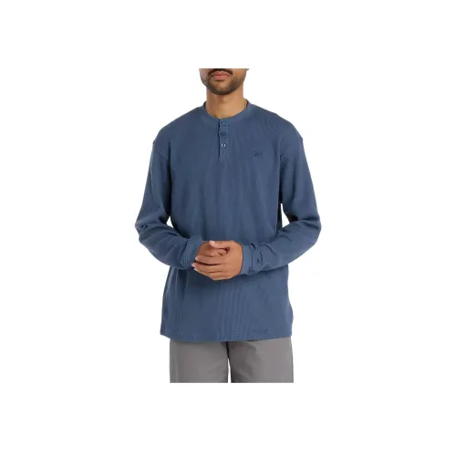 New Balance Numeric Вафельная вязка Длинный рукав Henley Рубашка Мужская