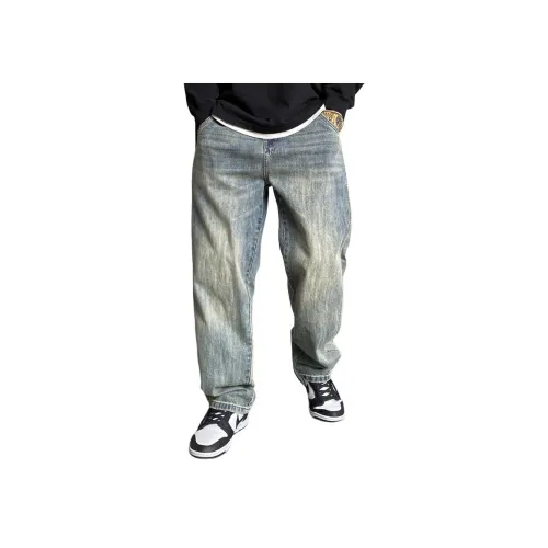 ZHANDASHUAI Синие Унисекс Джинсы