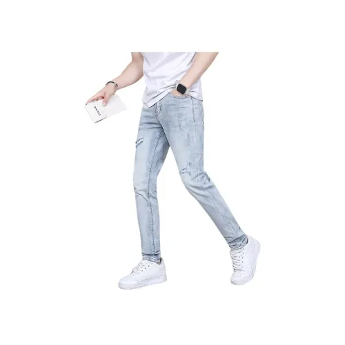 UOOHE Синие Унисекс Джинсы