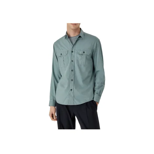 Canali Зеленые Мужские Рубашки