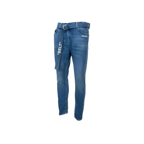 OFF Белый SS20 Синий Мужские Джинсы