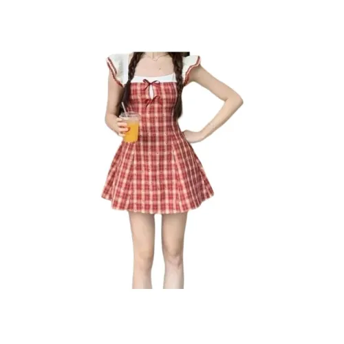 YINLEI Короткое платье с короткими рукавами женское