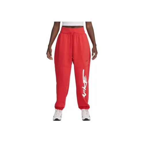 nike Sportswear MID Шаговый шов OVERSIZED French Terry Брюки Спортивные брюки Женские Светло-красный