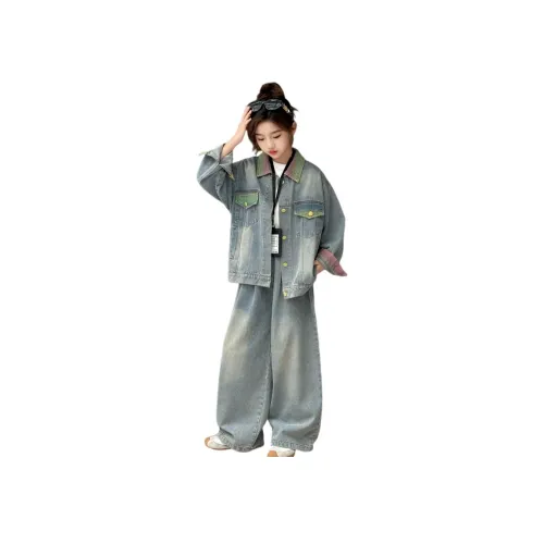 YUGUOGUO Светло-синий деним комплекты одежды школьная повседневная спортивная одежда