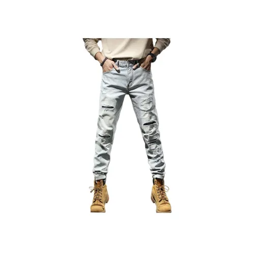 MAREA VESUVIO Light Blue Men's Jeans MAREA VESUVIO Светло-голубые мужские джинсы