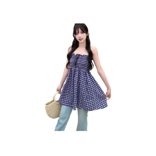 9c collective Синий Женские Платья без рукавов