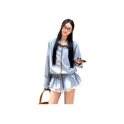 BVODE Синий Женские Рубашки