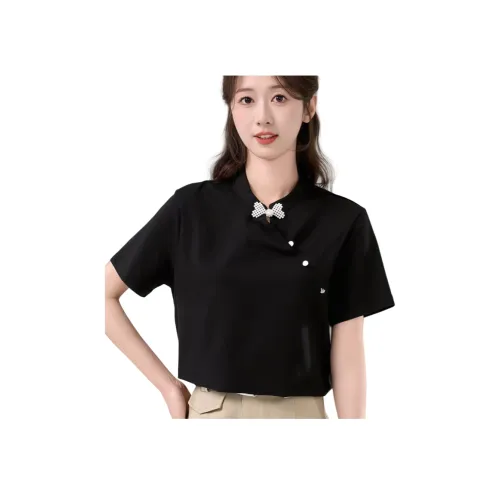 Lan Miao Черные Женские T-рубашки