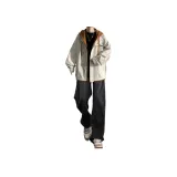 Хаки куртка + черные джинсовые штаны