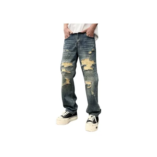 FAIRWHALE Blue Unisex Jeans