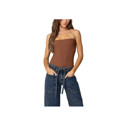 Edikted Loren Без бретелей Ткань в рубчик Комбинезон Женские