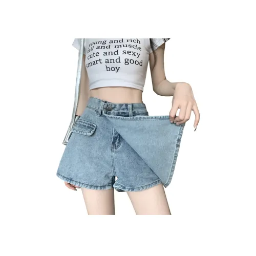 Concubine Zhu Джинсовые шорты Женские Blue