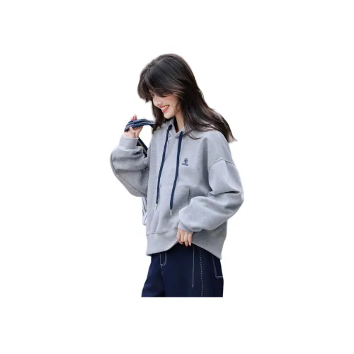 Still Quiet Карман С капюшоном Длинный рукав Толстовка Женская