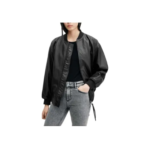 ALLSAINTS Кожа Куртка Женская Черная