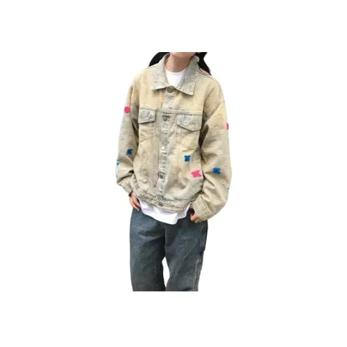 MGXEK Denim Jacket Unisex Yellow Mud
