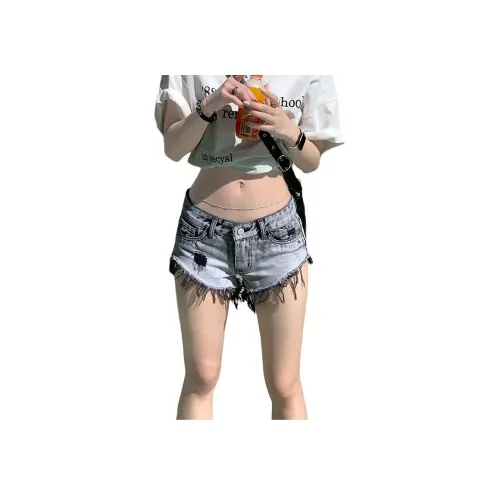 Казахстан Джинсовые шорты Женские Серые