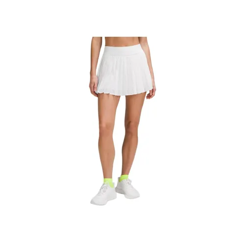 lululemon Плиссированный Открыто KNIT HIGH RISE Теннис Юбка Повседневные короткие юбки Женские Белые