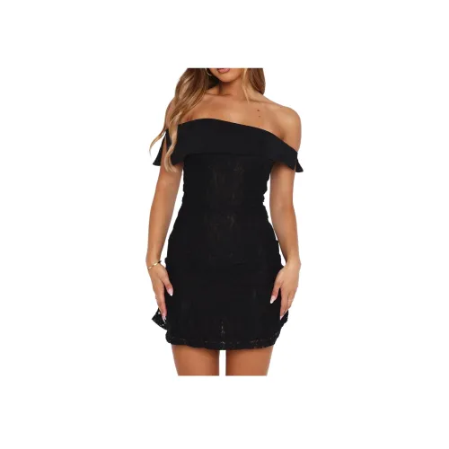 WHITE FOX Черные Женские Платья без рукавов