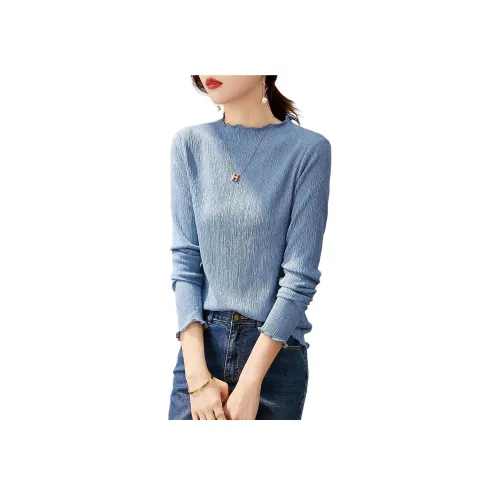 Mo Han Yi Mei T Рубашка Женская Серо-Синяя