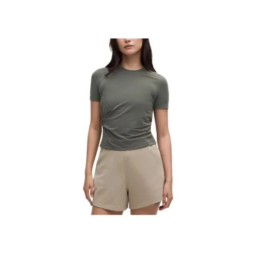 lululemon Боковая сторона Твист Короткий рукав Рубашка Женская