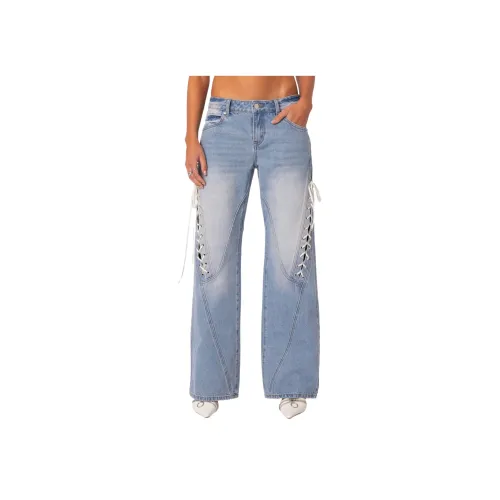 Edikted Low Step Шов Лента Кружево Up Джинсы Женские