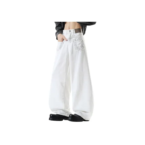 DANGERTIGER Белый Унисекс Джинсы