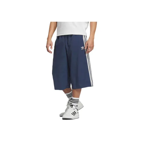 Adidas Originals Classic Three Stripes Collection Trefoil Collection SS25 Повседневные шорты Мужской Темно-синий Сливочный