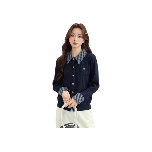 MENGXIAOQI Темно-синий свитер куртка женские рубашки
