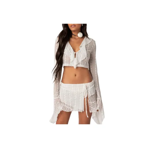 Edikted Anastasia Прозрачный Кружево КРОП ТОП КРОП ТОП Женский