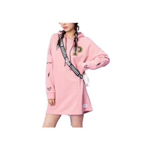 PUMA Светло-розовый Женские Длинные Платья с Рукавами