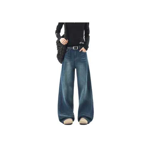 ZUOFEILI Blue Unisex Jeans ZUOFEILI Синий Унисекс Джинсы