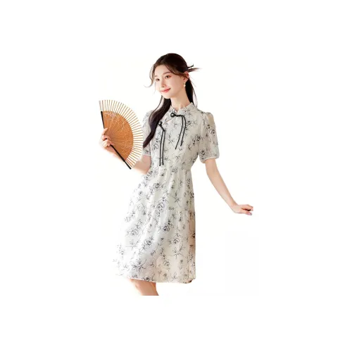 Like The Age Of Water Короткий рукав Платье Женское Многоцветное