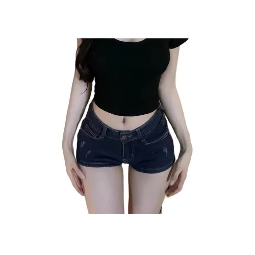 NHZN Джинсовые шорты Женские Темно-синий