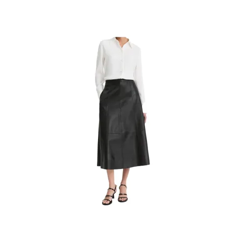 VINCE Кожа Длинная Юбка Женская