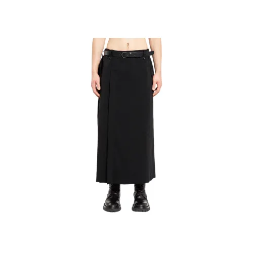 Yohji Yamamoto Черные Женские Повседневные Длинные Юбки