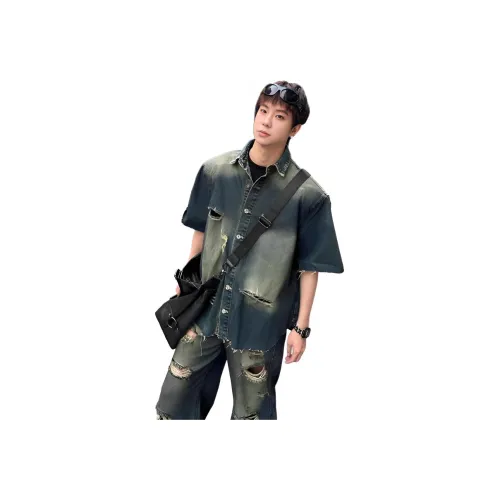 Humanism 1986 Винтажная синяя унисекс рубашка