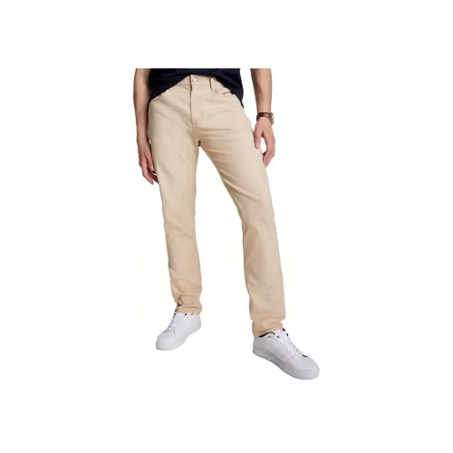 Tommy Hilfiger Прямой крой саржа брюки Chino Perfect мед повседневные мужские хаки