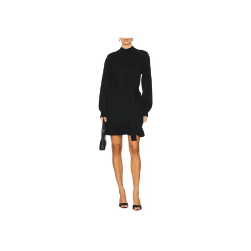 PAIGE Длинное платье с длинными рукавами женское черное