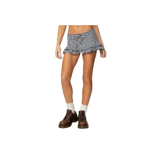 Edikted AVIA Юбка-шорты с рюшами и полосами мини повседневная женская