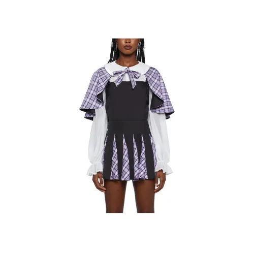 Dolls Kill Sugar Thrillz The Headmaster Двусторонний кепка Плащ Женский Фиолетовый Фиолетовый