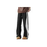 Черные летние штаны из ледяного шелка K24160