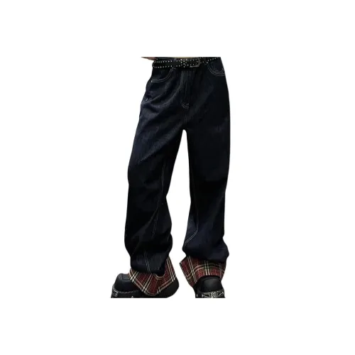 GANGZAI Blue Unisex Jeans GANGZAI Синий Унисекс Джинсы
