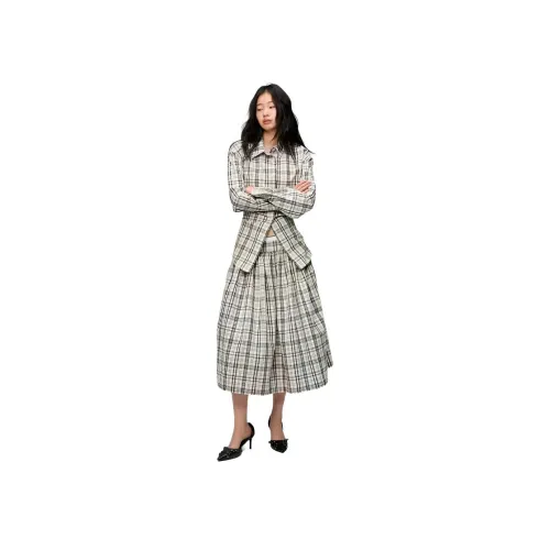 BVODE Клетчатая рубашка + клетчатая юбка женские комплекты с юбкой