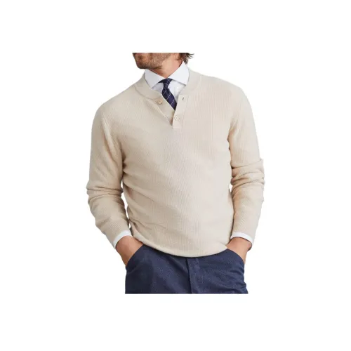 BRUNELLO CUCINELLI Экрю Мужская Поло