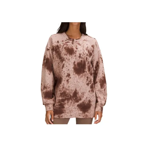 lululemon Perfectly Oversized Толстовка Женская Мраморный Окрашенный Шелк Красно-коричневый